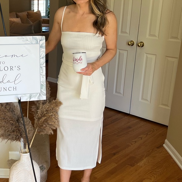 Knit MIDI White Dress - Picture 3 of 4